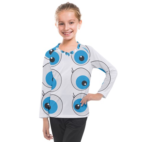 Eyes Comic Cartoon Fun Funny Toon Kids  Long Mesh T-shirt by Ndabl3x