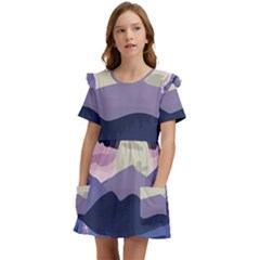 Summer Season Nature Kids  Frilly Sleeves Pocket Dress by Grandong
