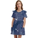 Flowers Petals Leaves Foliage Kids  Frilly Sleeves Pocket Dress View1