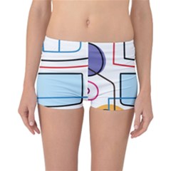 Sketch Line Art Doodles Design Reversible Boyleg Bikini Bottoms by Grandong