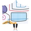 Sketch Line Art Doodles Design Wearable Blanket View2
