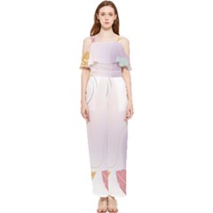 Plants Leaves Wallpaper Background Draped Sleeveless Chiffon Jumpsuit by Grandong