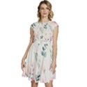 Flower Branch Corolla Wreath Lease Cap Sleeve High Waist Dress View1