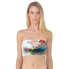 Birds Peacock Artistic Colorful Flower Painting Bandeau Top by Sarkoni
