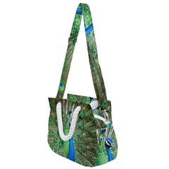 Peafowl Peacock Rope Handles Shoulder Strap Bag by Sarkoni