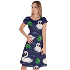 Swan-pattern-elegant-design Classic Short Sleeve Dress by Proyonanggan