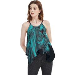 Angry Male Lion Predator Carnivore Flowy Camisole Tank Top by Ndabl3x