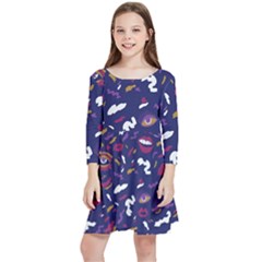 Pattern Burton Galmour Kids  Quarter Sleeve Skater Dress by Ndabl3x