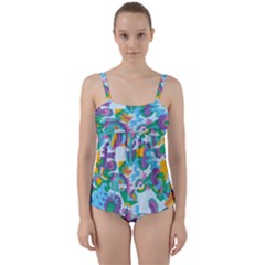 Pattern Hotdog Trap Twist Front Tankini Set by Ndabl3x