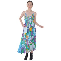 Pattern Hotdog Trap Tie Back Maxi Dress by Ndabl3x