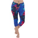 Patterns Rosebuds Lightweight Velour Capri Yoga Leggings View1