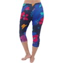 Patterns Rosebuds Lightweight Velour Capri Yoga Leggings View4