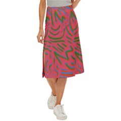 Pattern Saying Wavy Midi Panel Skirt by Ndabl3x