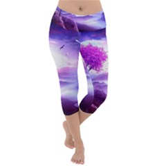 Fantasy World Lightweight Velour Capri Yoga Leggings by Ndabl3x
