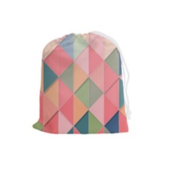 Background Geometric Triangle Drawstring Pouch (large) by Sarkoni