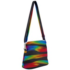 Colorful Background Zipper Messenger Bag by Sarkoni