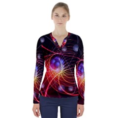 Physics Quantum Physics Particles V-neck Long Sleeve Top by Sarkoni