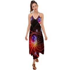 Physics Quantum Physics Particles Halter Tie Back Dress  by Sarkoni