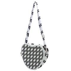 Pattern Monochrome Repeat Heart Shoulder Bag by Apen