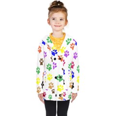 Pawprints Paw Prints Paw Animal Kids  Double Breasted Button Coat by Apen
