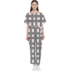 Seamless Stripe Pattern Lines Batwing Lightweight Chiffon Jumpsuit by Apen