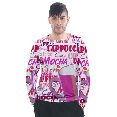 Coffee Cup Lettering Coffee Cup Men s Long Sleeve Raglan T-shirt by Amaryn4rt