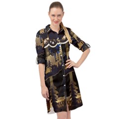 Christmas Advent Candle Arches Long Sleeve Mini Shirt Dress by Amaryn4rt