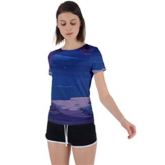 Cartoon Character Wallpapper Adventure Time Beauty In Nature Back Circle Cutout Sports T-shirt by Sarkoni