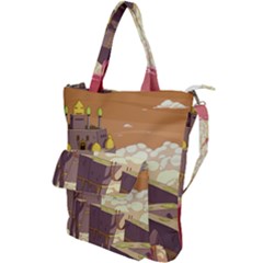 Animated Castle Illustration Adventure Time Cartoon Nature Shoulder Tote Bag by Sarkoni