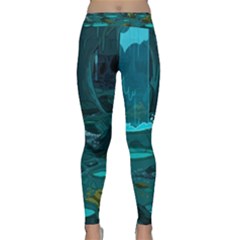 Waterfalls Wallpaper Adventure Time Classic Yoga Leggings by Sarkoni