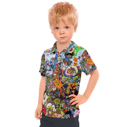 Cartoon Characters Tv Show  Adventure Time Multi Colored Kids  Polo T-shirt by Sarkoni