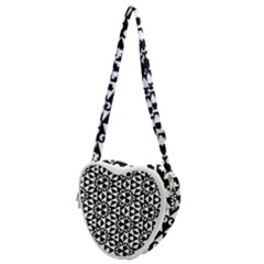 Geometric Tile Background Heart Shoulder Bag by Apen