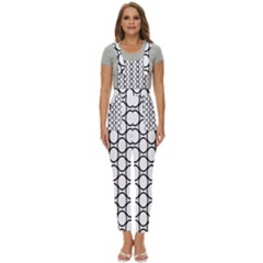 Black Pattern Halftone Wallpaper Women s Pinafore Overalls Jumpsuit by Apen