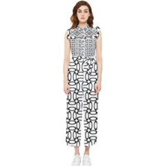 Ellipse Pattern Ellipse Dot Pattern Women s Frill Top Chiffon Jumpsuit by Apen