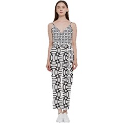 Ellipse Pattern Ellipse Dot Pattern V-neck Camisole Jumpsuit by Apen