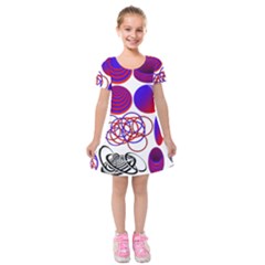 Illusion Optical Illusion Pattern Kids  Short Sleeve Velvet Dress by Pakjumat