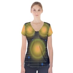 Technology System Short Sleeve Front Detail Top by Modalart
