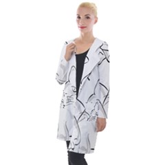 Dog Cat Domestic Animal Silhouette Hooded Pocket Cardigan by Modalart