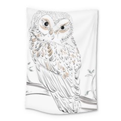 Owl Bird Wildlife Bird Of Prey Small Tapestry by Modalart