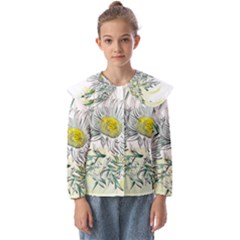 Thistle Alpine Flower Flower Plant Kids  Peter Pan Collar Blouse by Modalart