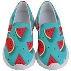 Watermelon Fruit Slice Kids Lightweight Slip Ons by Bedest