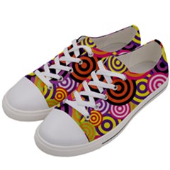 Abstract Circles Background Retro Men s Low Top Canvas Sneakers by Ravend