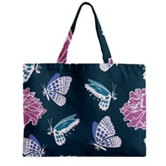 Butterfly Pattern Dead Death Rose Zipper Mini Tote Bag by Ravend