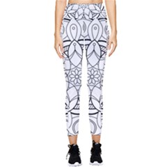Mandala Drawing Dyes Page Pocket Leggings  by Ravend