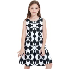 Mosaic Floral Repeat Pattern Kids  Skater Dress by Ravend