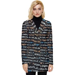 Close Up Code Coding Computer Button Up Hooded Coat  by Amaryn4rt