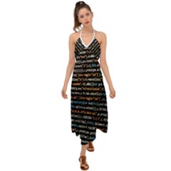 Close Up Code Coding Computer Halter Tie Back Dress  by Amaryn4rt