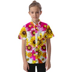 Flowers Blossom Bloom Nature Plant Kids  Short Sleeve Shirt by Amaryn4rt