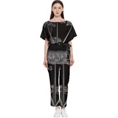 Dog Tube White Night Dark Ice Batwing Lightweight Chiffon Jumpsuit by Amaryn4rt