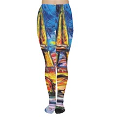 Eiffel Tower Starry Night Print Van Gogh Tights by Modalart